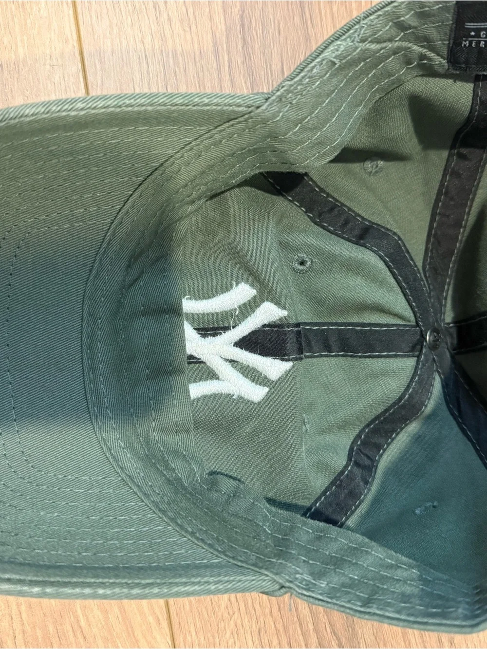 47 Brand  Olive Green Baseball Cap with White NY Emblem
